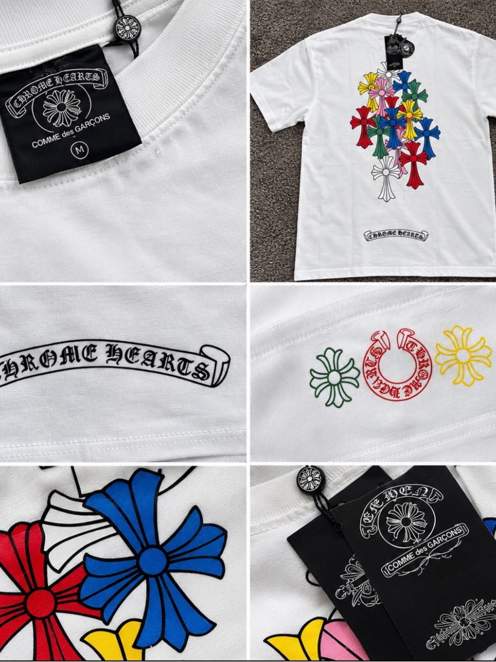 Chrome Hearts x Comme des Garçons White Multi-Color Men’s Graphic Tee